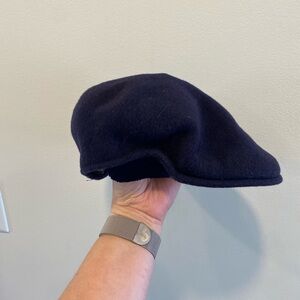 Kangol wool hat black beret newsboy 100% pure virgin wool